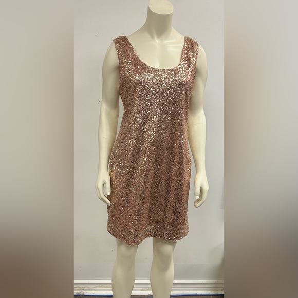 RUE 21 SEQUINED DRESS SLEEVELESS mini FULLY LINED BACK ZIPPER SIZE XL - Picture 4 of 9